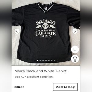 New Jack Daniel's American Tailgate Party Baseball Football Jersey Shirt XL